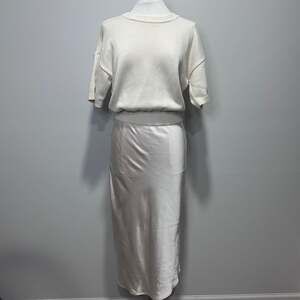 Cream Sweater and Cream Midi Skirt Attached Dress, Sz M